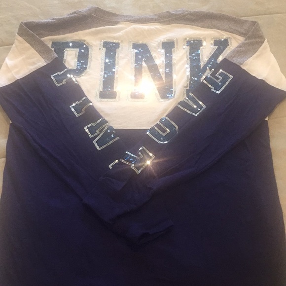 NWOT Victoria secret PINK sequence crew top - Picture 2 of 4